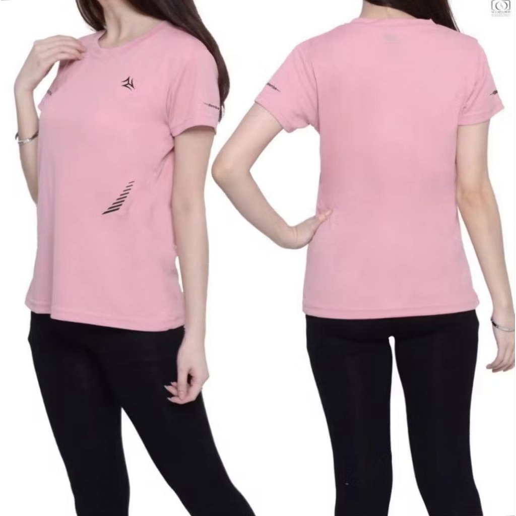 Kaos Training Wanita Lengan Pendek Bahan Corak 2