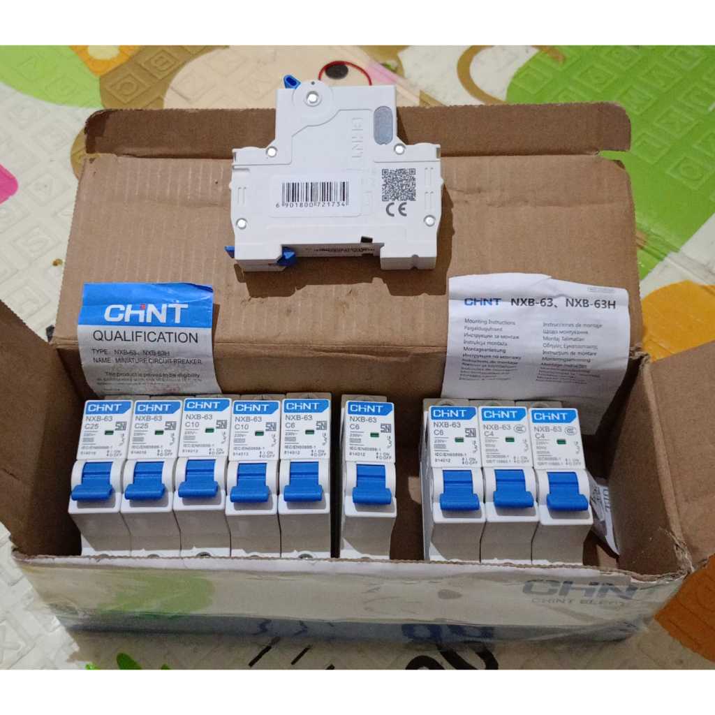 MCB Chint NXB-63 1 Phase C4A, C6A, C10A dan C25A