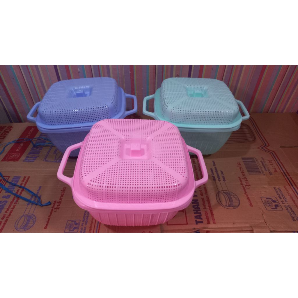 RANGSANG NASI PLASTIK TUTUP/WAKUL NASI TUTUP/TEMPAT NASI