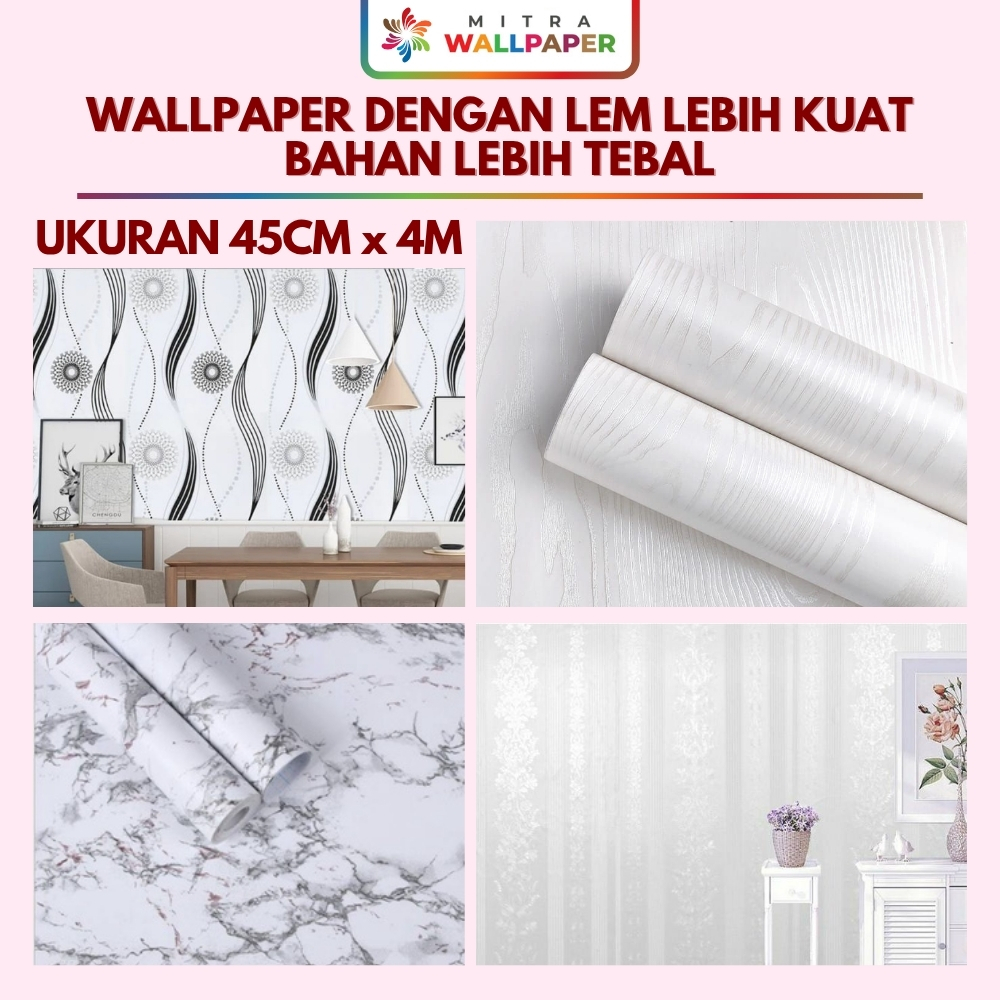 Walpaper Dinding Kamar Minimalis Walpeper Dinding Ruang Tamu Mewah Elegan Warna Polos Putih