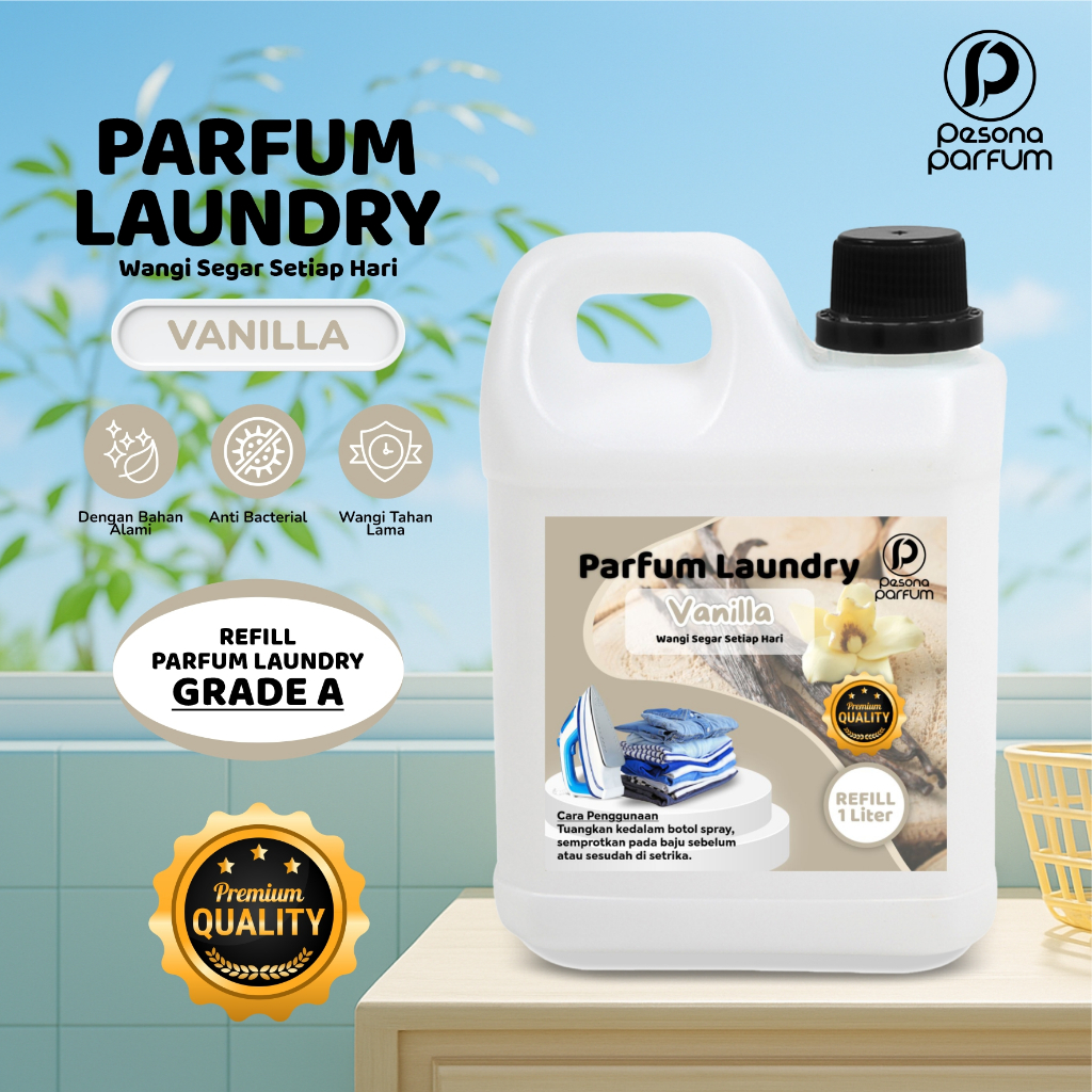 Parfum Laundry Refill 1 Liter Aroma Vanilla - Wangi Segar Tahan Lama Bisa COD