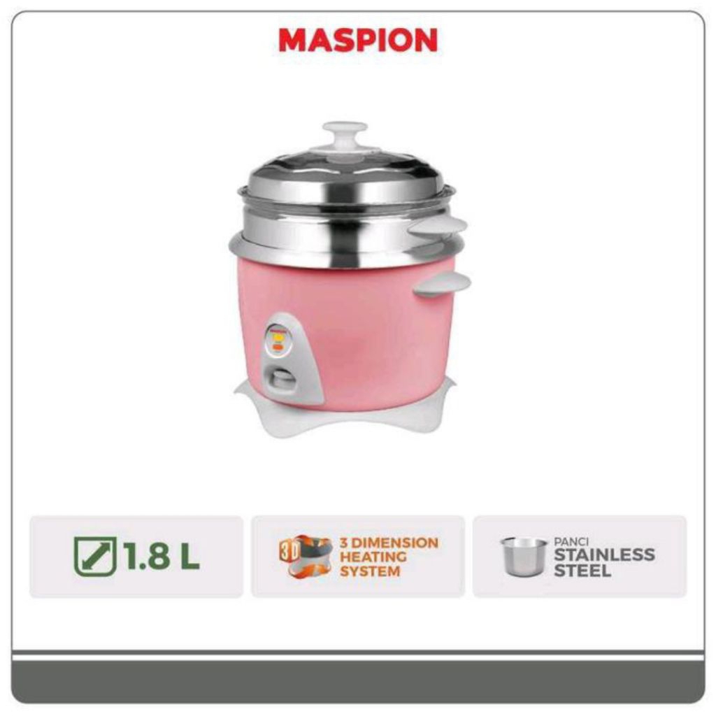 MASPION RICE COOKER MRC 1820SS STAINLESS 1.8 LITER