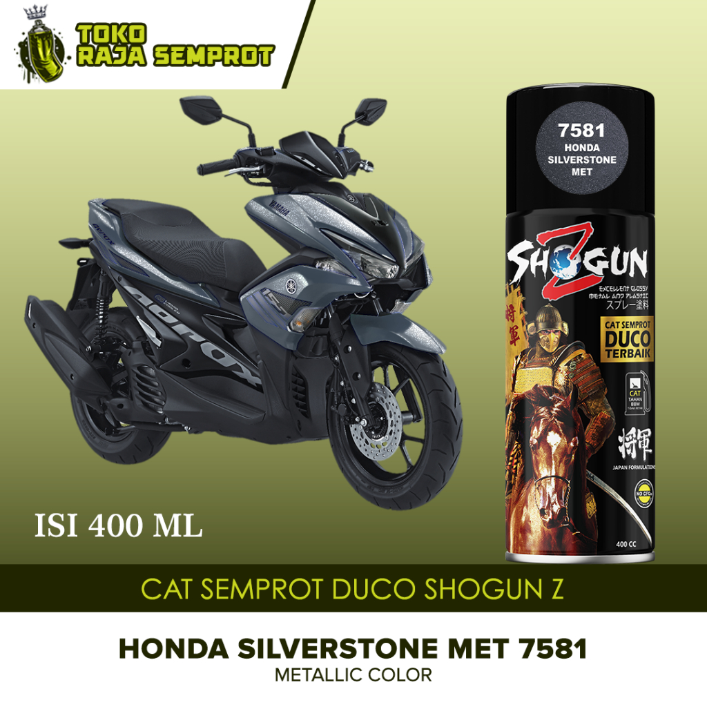 Cat Semprot Pilok Motor Shogun Z Pylox Paint Duco Silverstone Metalik Dark Grey 7581