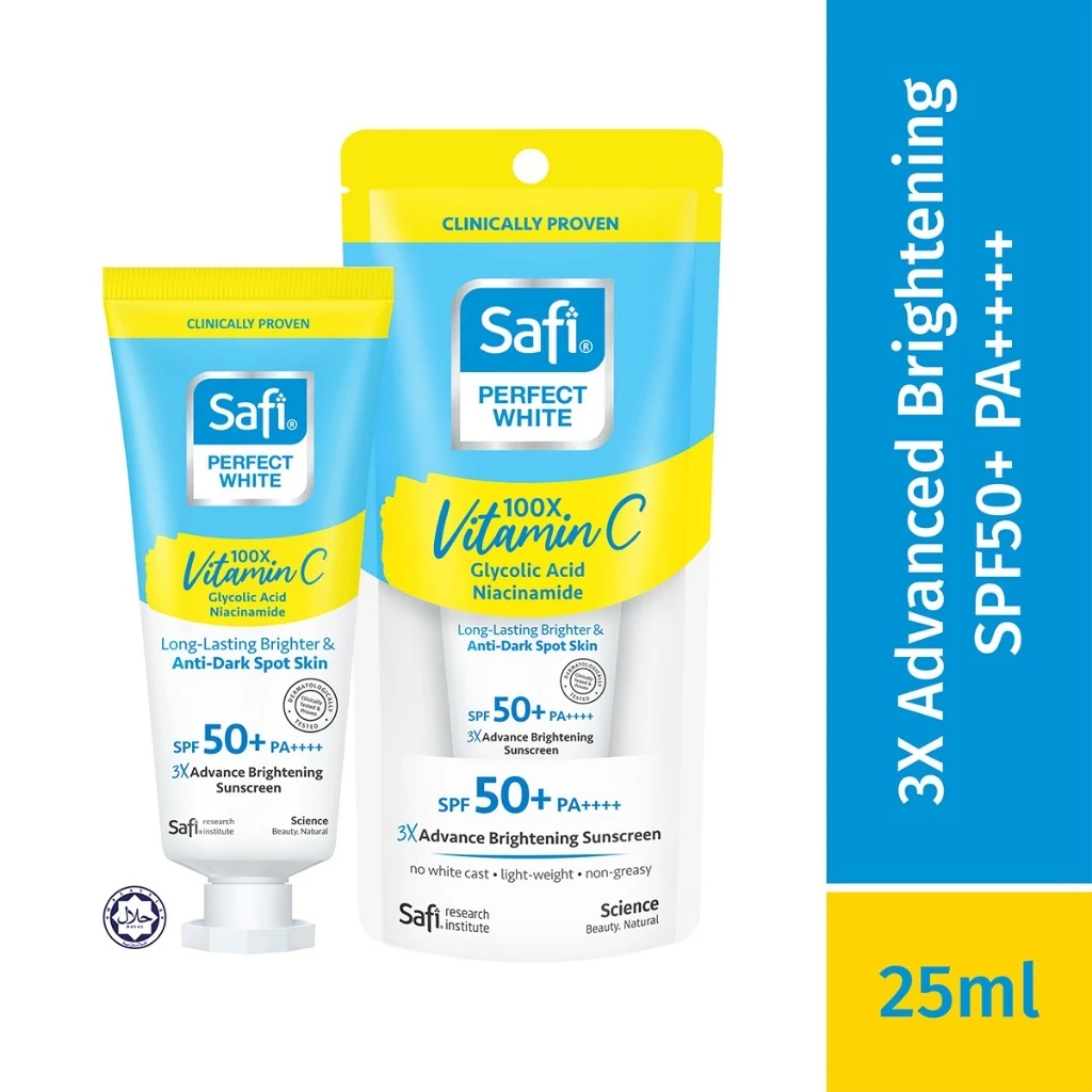 Safi Perfect White Sunscreen SPF 50PA++++ Chemical Sunscreen Anti Darkspot Brightening Safi Malaysia
