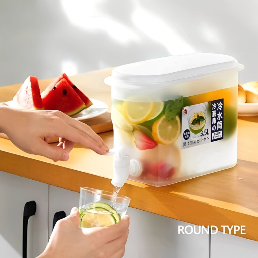 Dispenser Air Minum Kulkas Box Water Tank / Wadah Penyimpanan Jus Dingin Dengan Keran