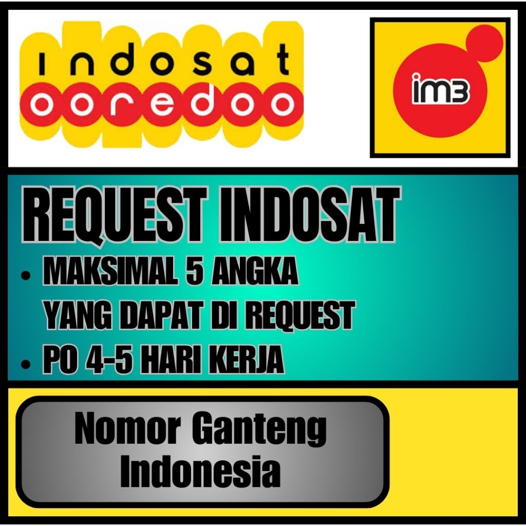 Request Nomor cantik Indosat im3 ooredoo Murah