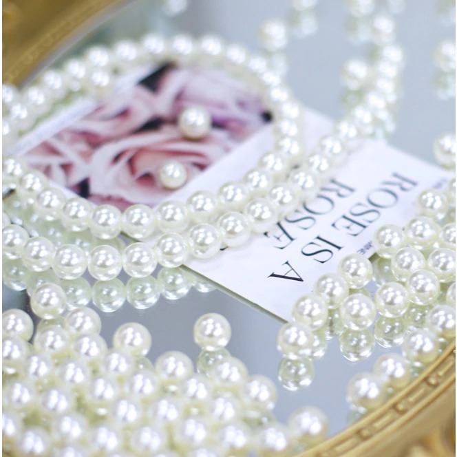 Mutiara Sintetis 1 Meter Ukuran mutiara 8mm Dan 10mm Mutsin Berat Manik Manik Mutiara Kilap