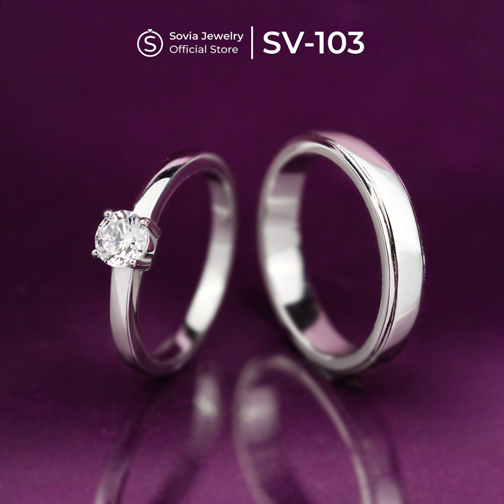 Sovia Jewelry Cincin Kawin Perak Silver Couple SV-103