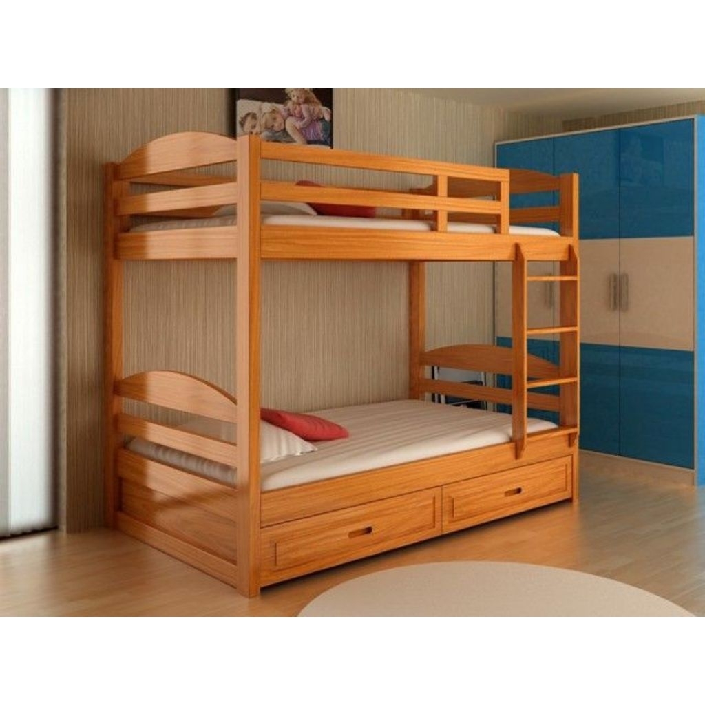tempat tidur tingkat anak / tempat tidur tingkat jati / tempat tidur susun