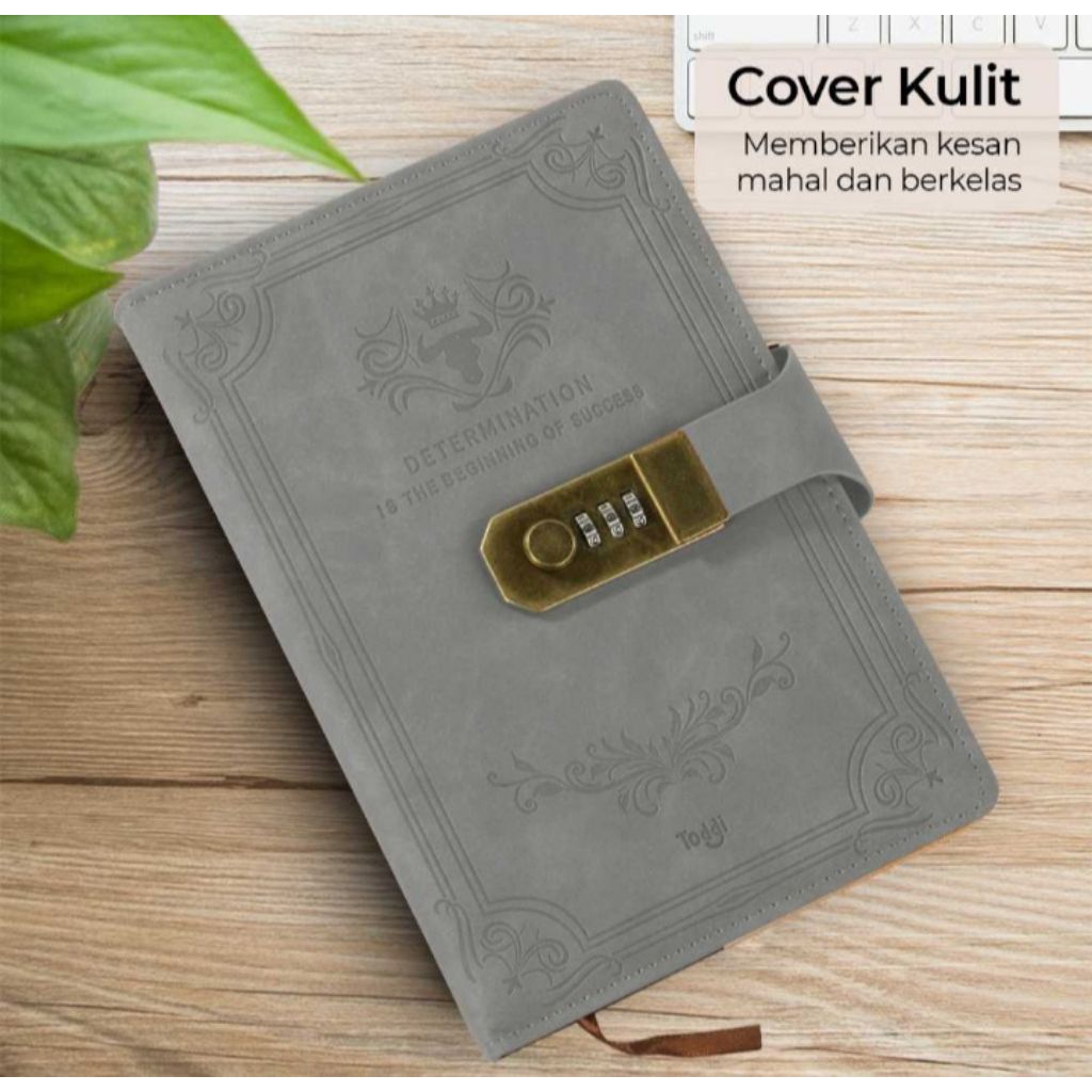 Buku Diary Harian Pin Password Kode Kunci Sandi Notebook Notes Book Kertas Kulit Catatan Agenda Kerj