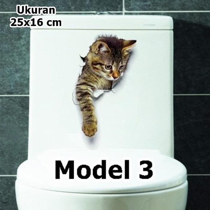 Wall Stiker Dinding Kucing Sticker 3D Tembok Motif Kucing Lucu seperti nyata DekorasiGemoy Hiasan Te