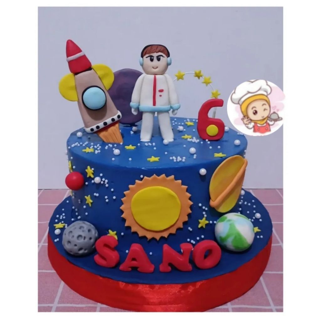 Kue ulang tahun Astronot / Astronot Custom Cake / Kue Ultah anak Laki-laki