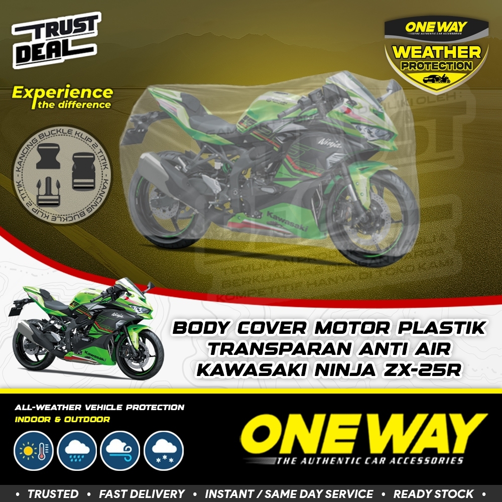 Sarung Cover Motor Plastik Transparan KAWASAKI NINJA ZX 25R ZX25R Selimut Penutup TEBAL Anti Air