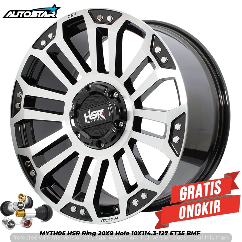 VELG MOBIL JEEP WRANGLER JEEP RUBICON DODGE JURNEY CRV HRV HARRIER HSR MYTH05 R20 BLACK POLISHED