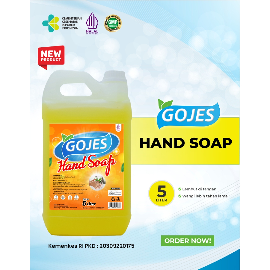 GOJES Sabun Cuci Tangan 5 Liter – Sabun Cuci Tangan Cair, Higienis & Hemat