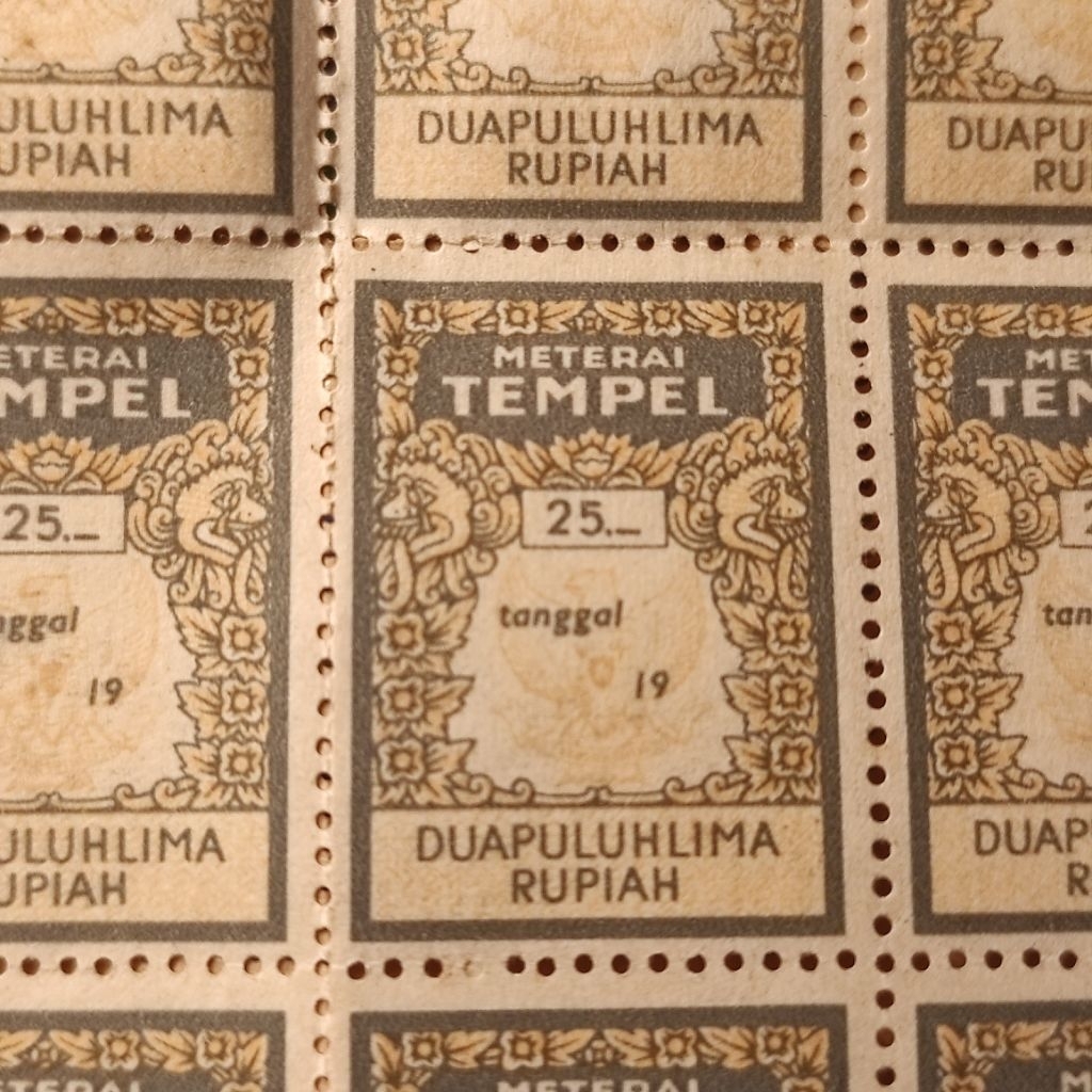 Meterai Tempel Meterai Lama Rp. 25, Original