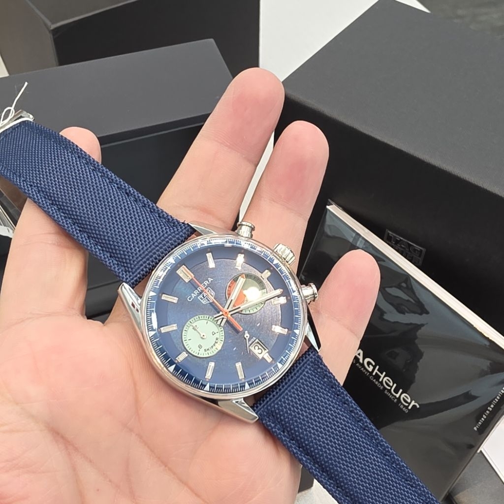 JAM TANGAN PRIA TAG Heuer Carrera Chronograph Blue Dial
