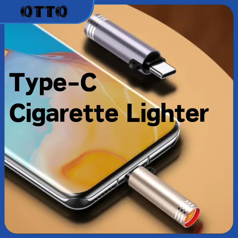 [OTTO] Type-C Ungu Pemantik Rokok Ponsel Untuk Power Bank Ponsel Aman dan Andal With Hanging Strap