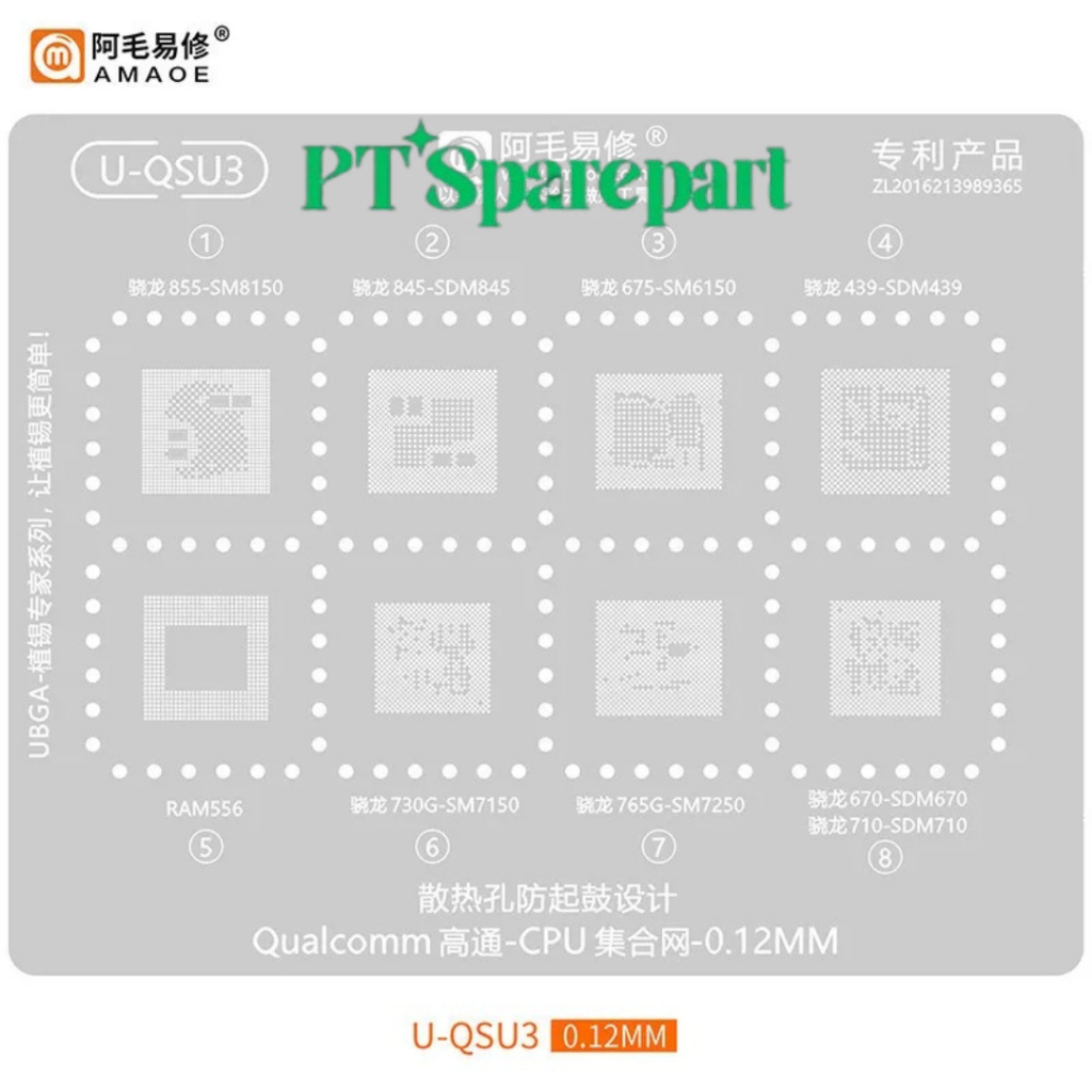Cetakan IC Amaoe QUALCOMM Seri U-QSU3 U-QSU4 U-QSU5 U-QSU6