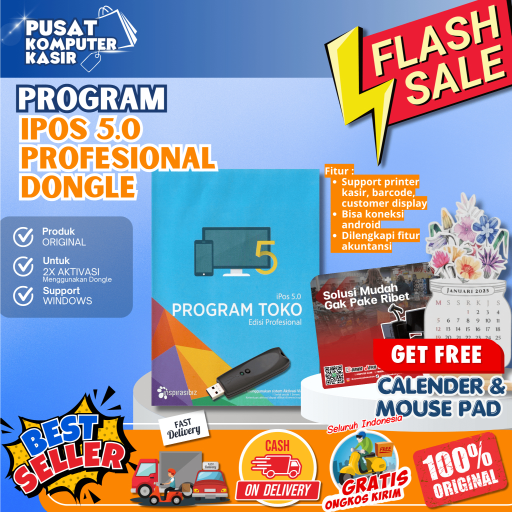 Program Kasir Toko IPOS 5 Profesional [DONGLE EDITION] | Program Kasir IPOS 5 | Program Kasir Toko S