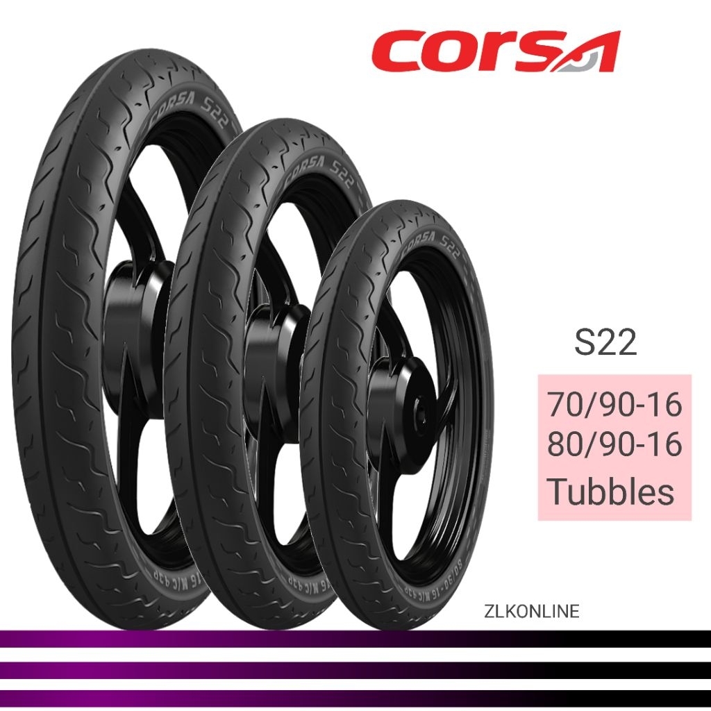 Ban luar Corsa S22 70/90-16,80/90-16