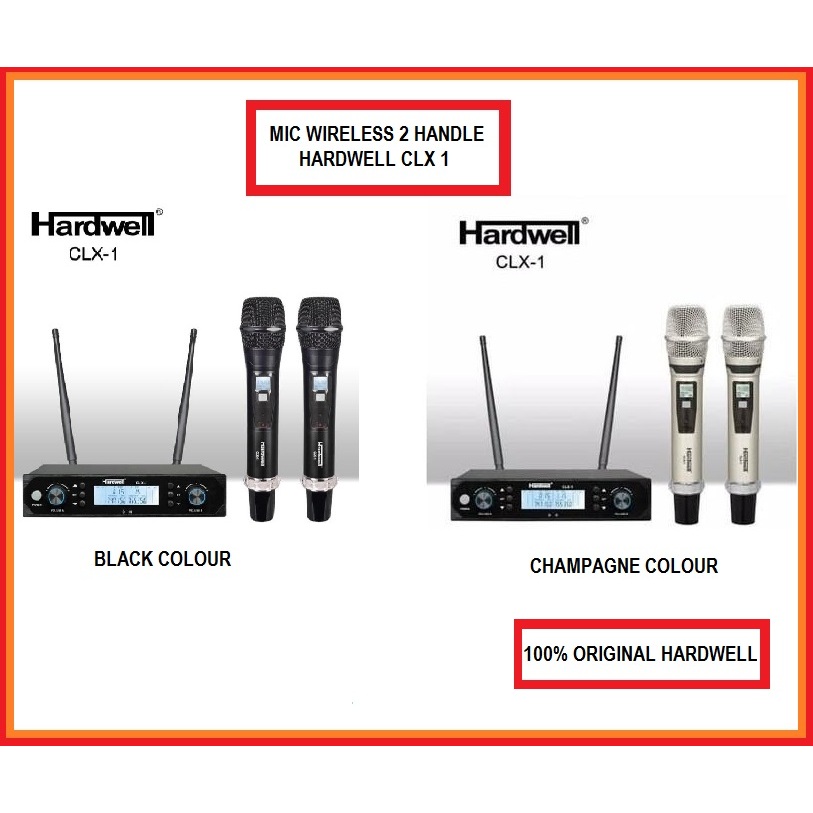 Hardwell CLX1 Wireless Mic 2 Handle || Mic Wireless Karaoke Hardwell CLX1 Dual Channel