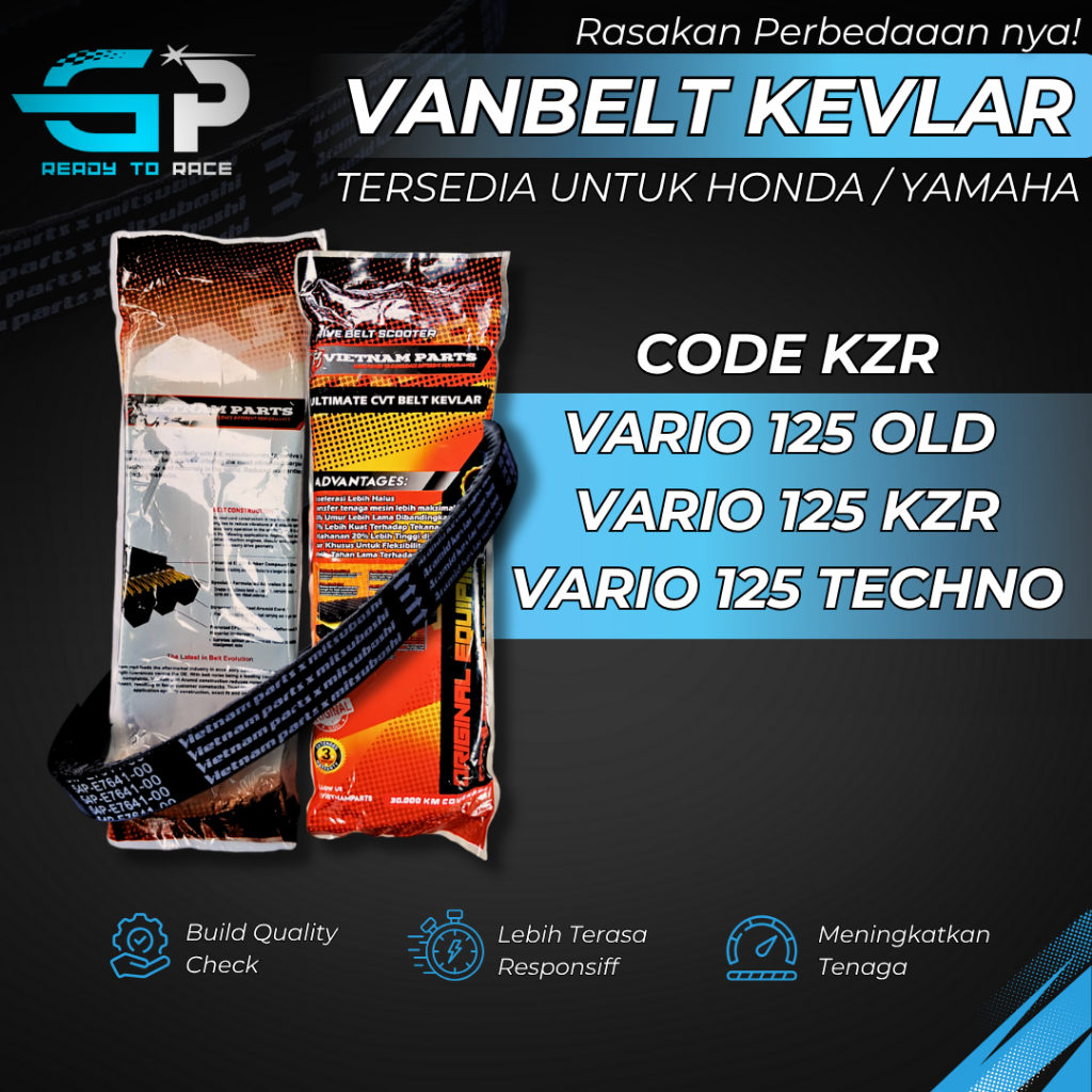 VanBelt Kevlar KZR Vario 125 Old Vario Techno Vario Kzr Vario Bohlam V-Belt Cvt Kzr V-belt Vario 125
