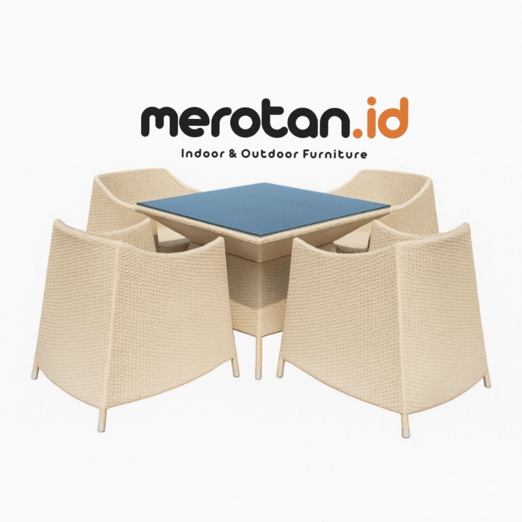 Set Kursi Makan Outdoor Rotan Sintetis / Meja Makan Outdoor Rotan Sintetis / Dining Chair