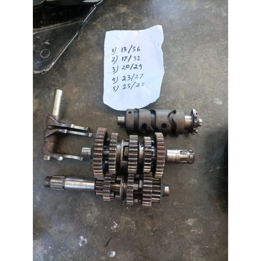 Rasio/Ratio/transmisi gearbox oplos megapro speed 5