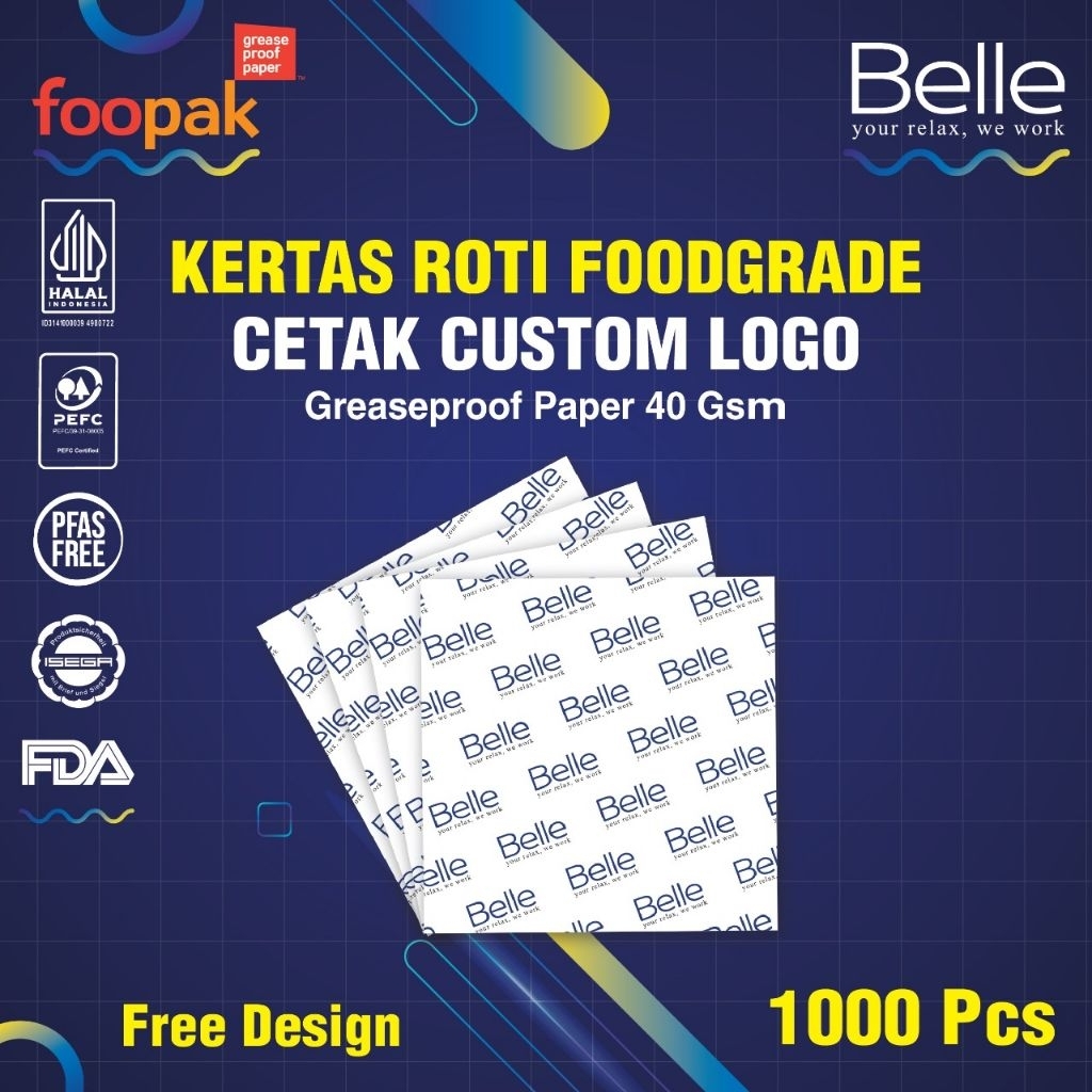 Cetak Kertas Roti Custom logo _ foodgrade