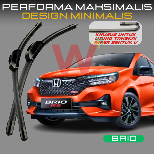 Wiper Brio 2015-2019 Frameless Set Kanan Kiri Wiper Brio 2015 Wiper Brio 2014 Wiper Brio 2019 Wiper 