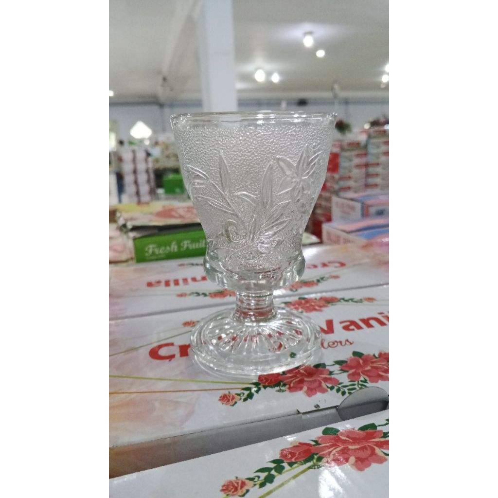 Gelas kaca set isi 5pcs | gelas bunga gelas beling gelas esthetic