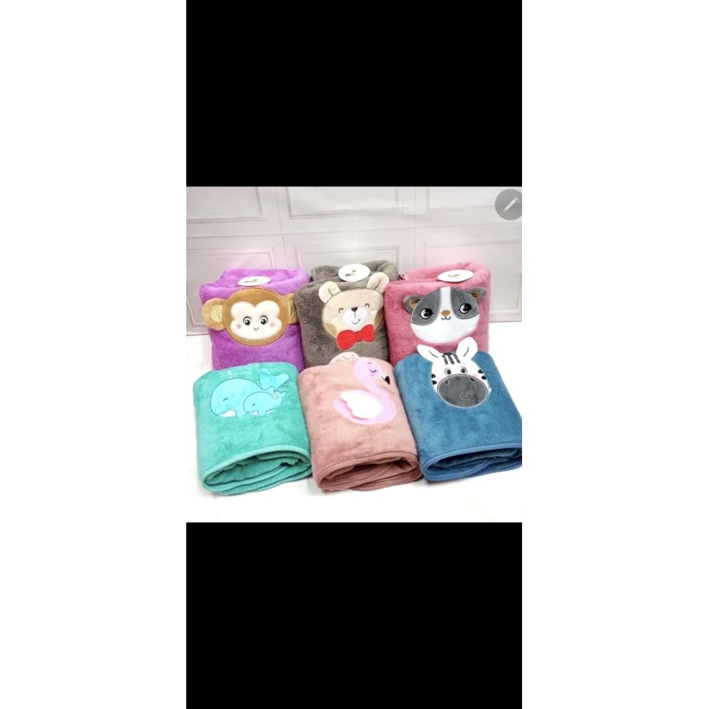Sarang Lebah Microfiber Towel Animal Bordir Handuk Mandi Anak dan Dewasa microfiber towel