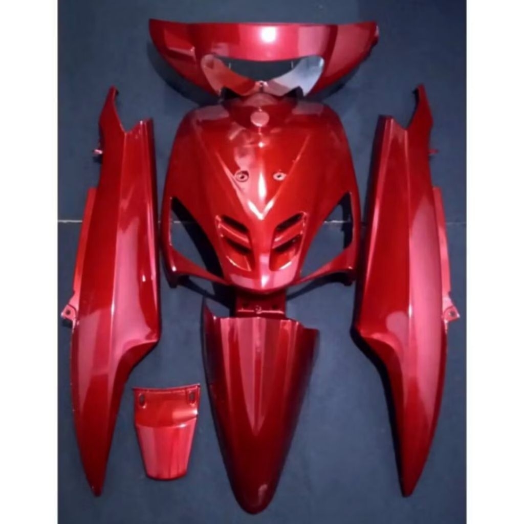 Full body halus yamaha mio sporty merah maroon fullset cover full body mio sporty warna merah