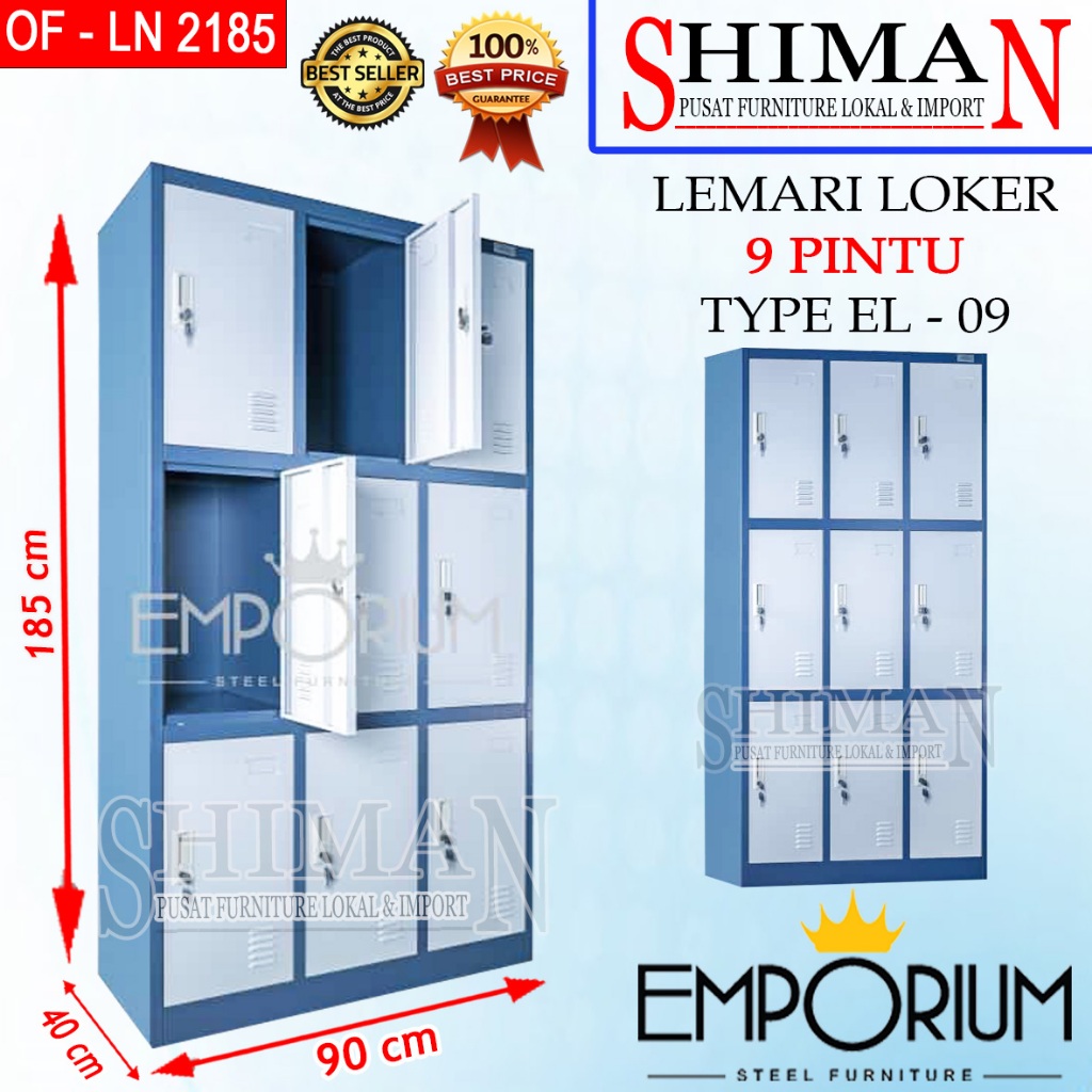 Lemari Loker Besi 9 Pintu EL 09 Emporium