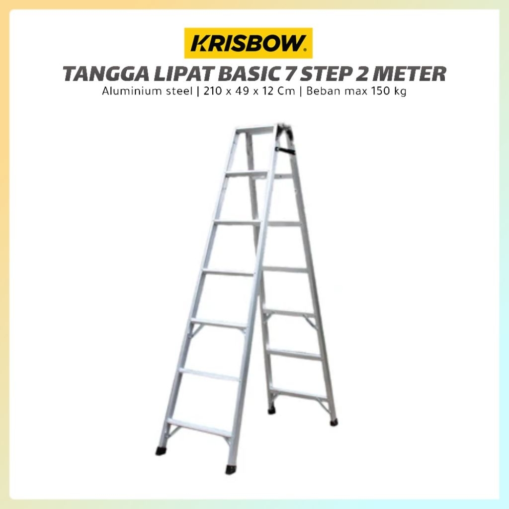Krisbow Tangga Lipat Alumunium Steel 7 Step 2,1 Meter