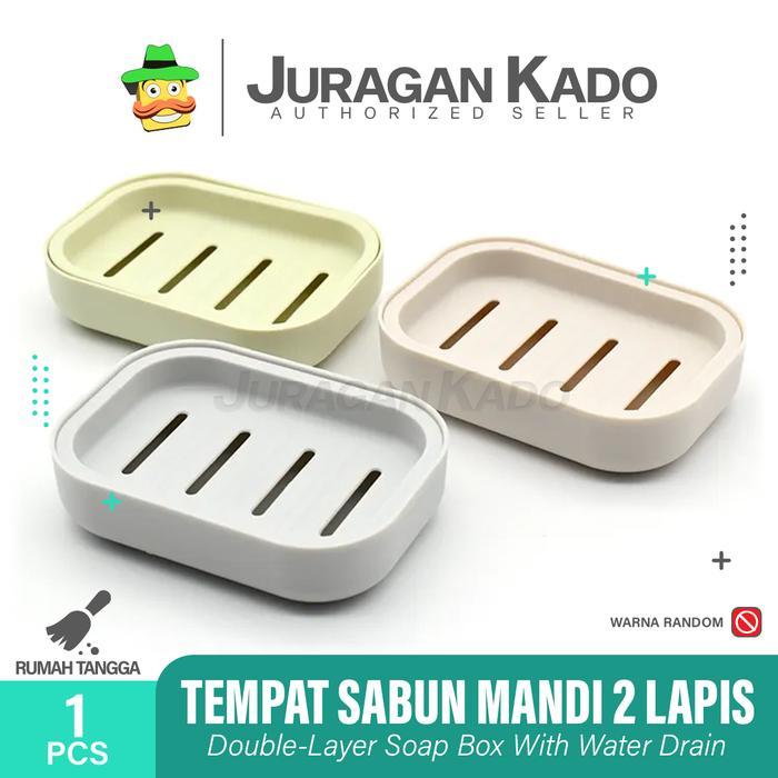 Kotak Sabun Mandi Dua Lapis Wadah Kotak Sabun Mandi Batang Tempat Sabun Plastik