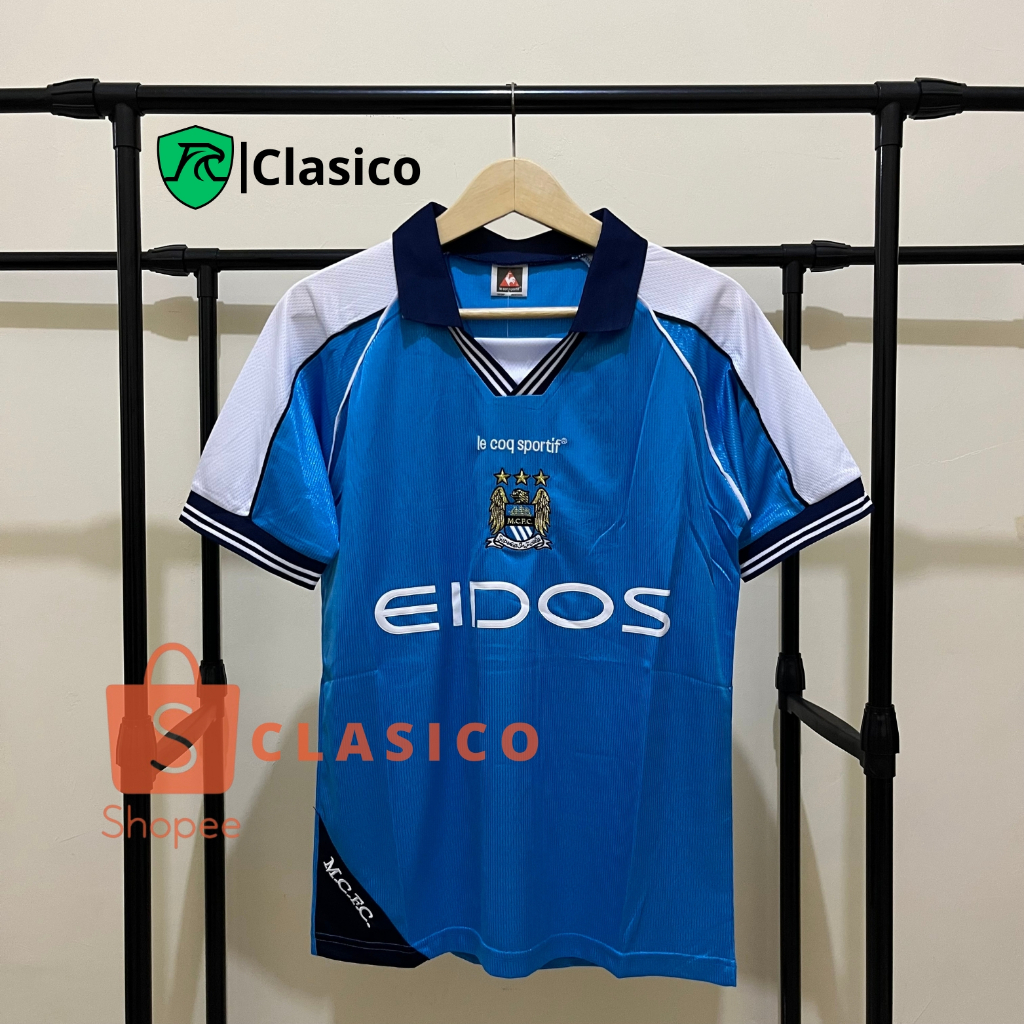 Jersey Sepak Bola Retro Classic Manchester City Home 1999/2001 High quality