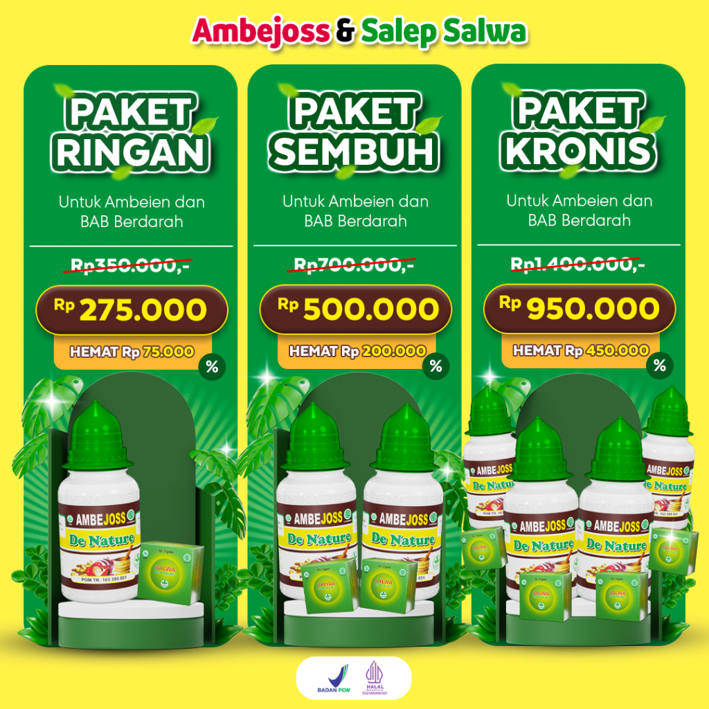 Ambejoss Salep Salwa De Nature Paket Wasir Ambeien Fistula Ani Herbal