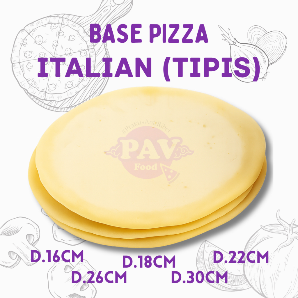 PAV Roti Italian D.30 dough base pizza frozen tipis crispy enak halal