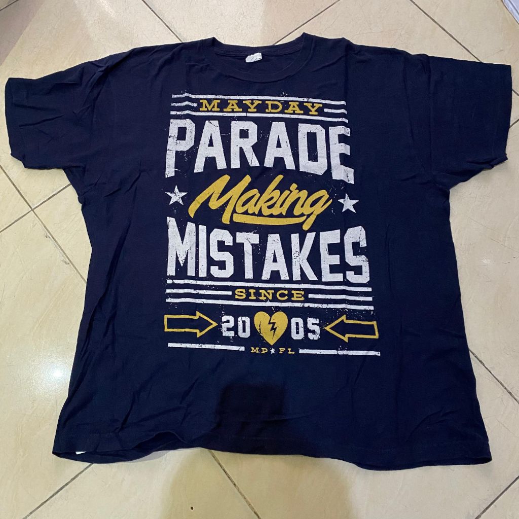 Kaos band hardcore punk Mayday Parade original second Bekas murah, jual kaos band second Bekas murah