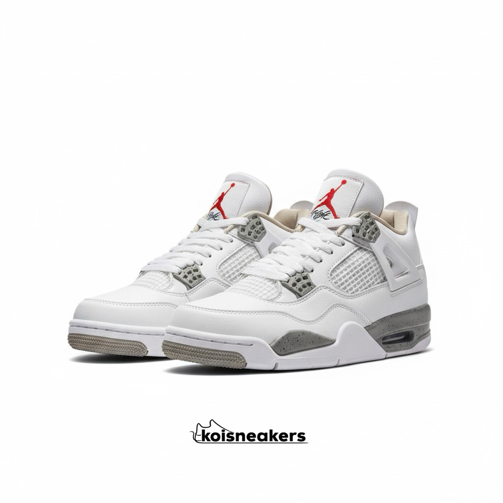 Sepatu Sneakers Air Jordan 4 Retro White Oreo - 100% BNIB