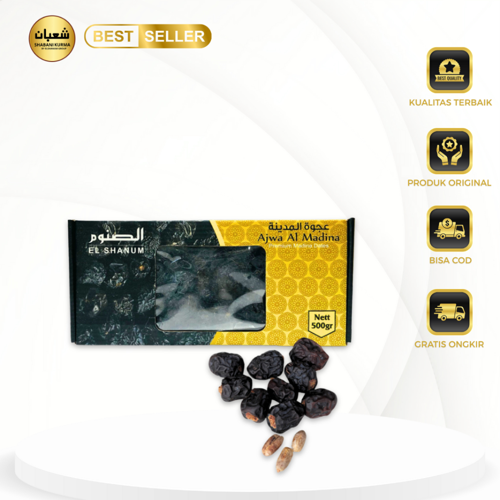 Kurma Ajwa Asli Original Premium Madinah 500gr /Kurma Ajwa Asli 100% Original / Shabani kurma