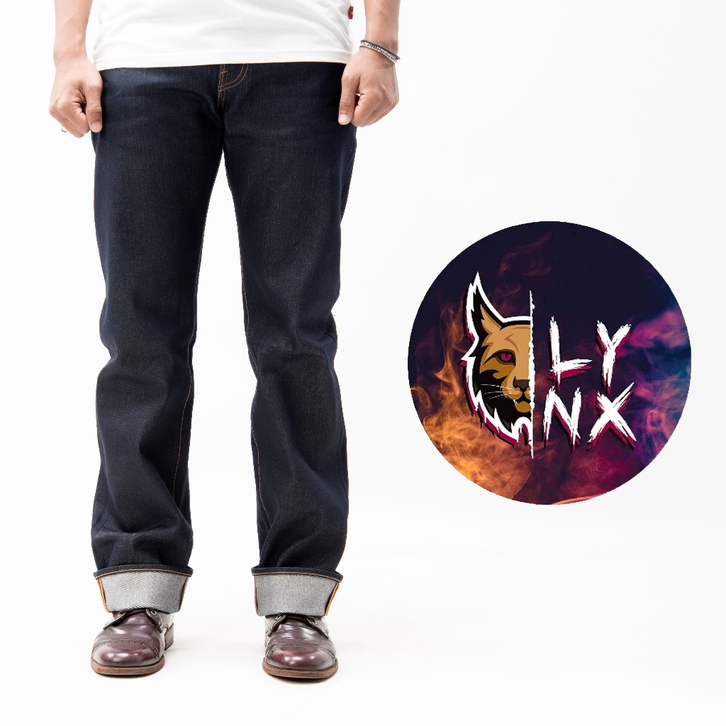 EARTHY GENOVA - Denim NON SELVEDGE LYNX 15 Oz Sanforized Celana Raw Jeans Pria Slim Straight Cut Sup