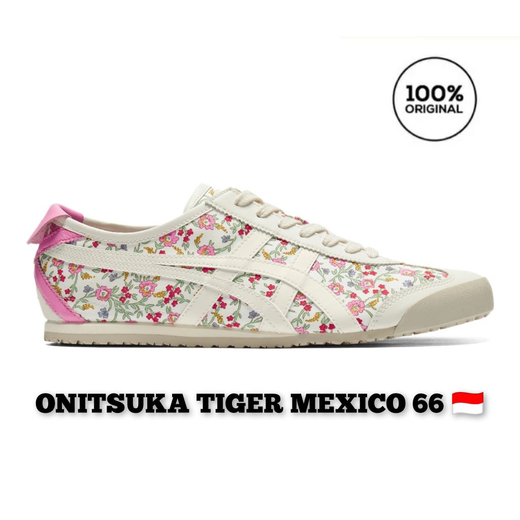 Sepatu Wanita Bahan Kanvas Original - Mexico 66 Cream Pink Sakura Women's Onitsuka Tiger Original