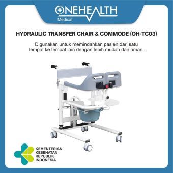 (MUTIRA ALKES) Onehealth Transfer Chair Hidrolik Manual Kursi Roda Transfer Pasien Kursi Roda Transf