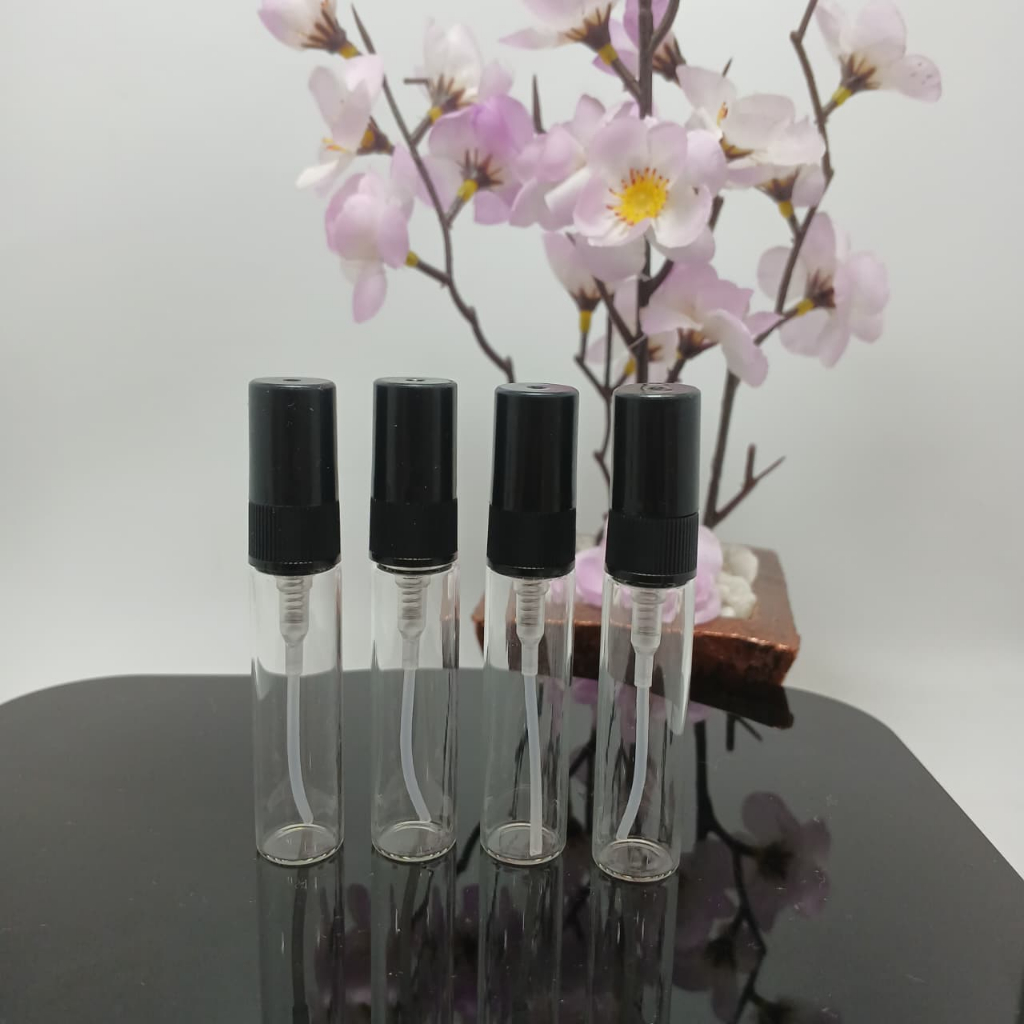 [PERLUSIN] BOTOL PARFUM KOSONG SPRAY KACA 5 ML TUTUP HITAM UNTUK MINYAK WANGI