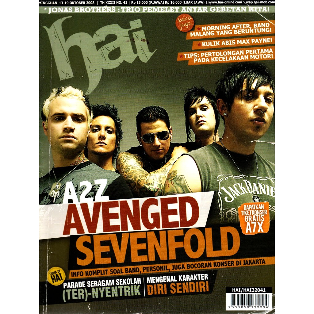 Majalah Hai 2008 - Cover Edisi Band Rock Barat - Avenged Sevenfold // Slipknot