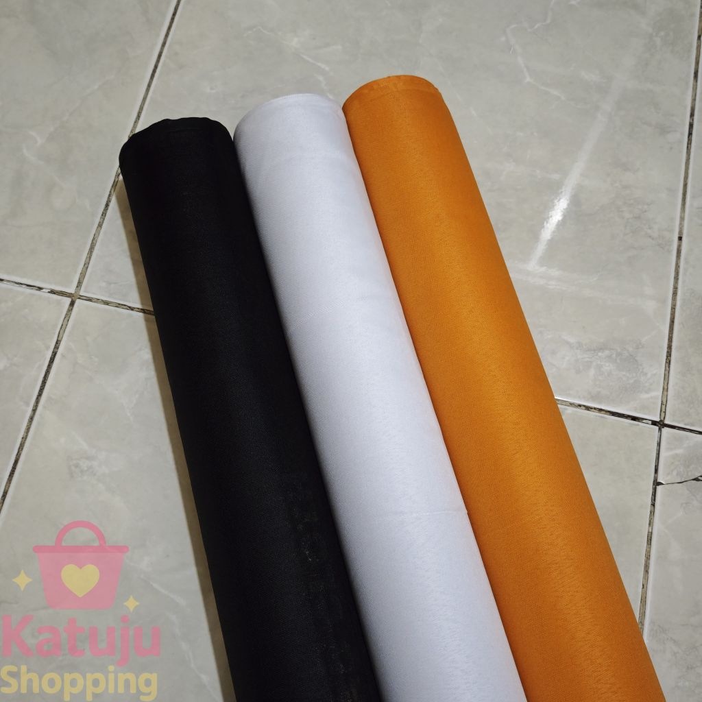 (1 Meter) Kain Warna Kuning / Putih / Hitam – Kain  Potongan