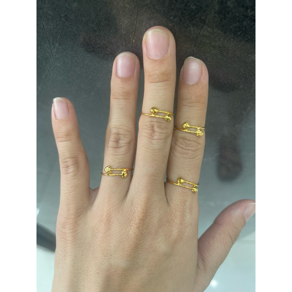 cincin emas asli kadar 875 model silang etnik